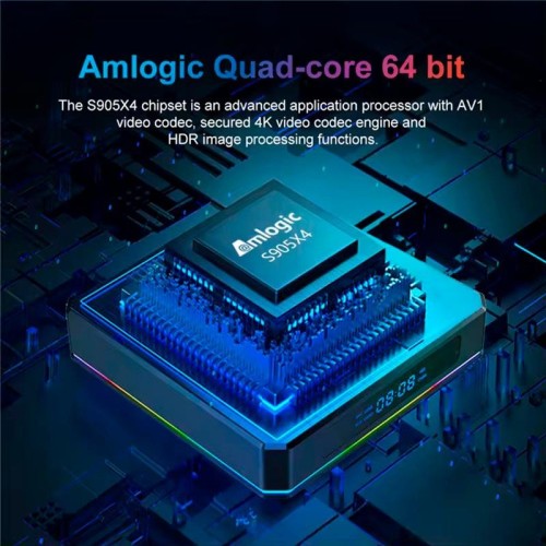 Android TV приставка Amlogic TV BOX X96x4 Air |S905X4, 4GB RAM, 32GB ROM| black
