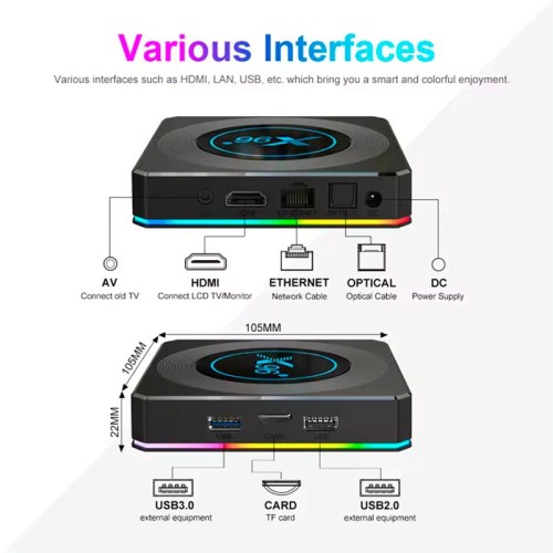 Android TV приставка Amlogic TV BOX X96x4 Air |S905X4, 4GB RAM, 32GB ROM| black