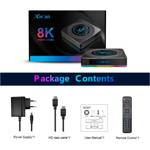 Android TV приставка Amlogic TV BOX X96x4 Air |S905X4, 4GB RAM, 32GB ROM| black