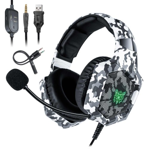 Навушники ONIKUMA Gaming with LED K8 Camouflage-Green