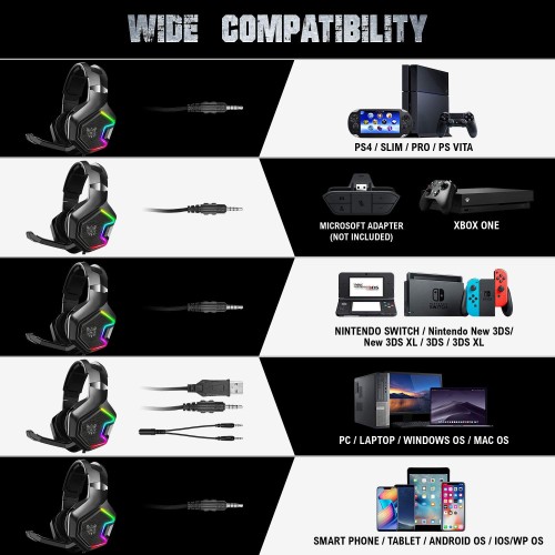 Навушники ONIKUMA Gaming K10 Pro LED black