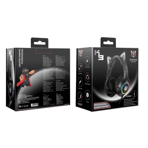 Навушники ONIKUMA Gaming CAT with LED K9 |3.5mm| green
