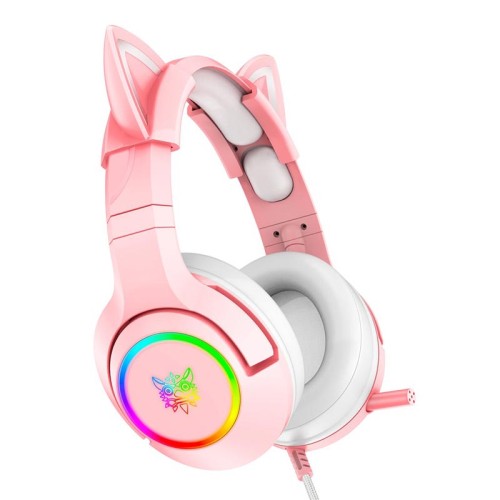 Навушники ONIKUMA Gaming CAT with LED K9 7.1 pink