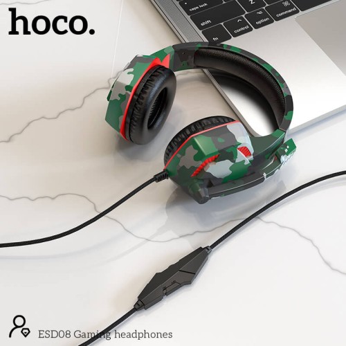 Навушники НОСО Gaming headphones Hi-Res ESD08 Camouflage-Green