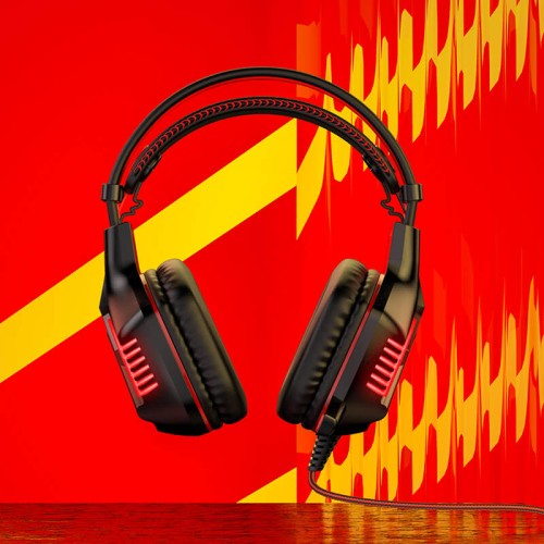 Навушники BOROFONE Gaming LED Racing headphones Hi-Res BO101 black-red