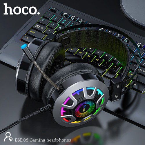 Навушники Hoco Gaming LED headphones Hi-Res ESD05 black