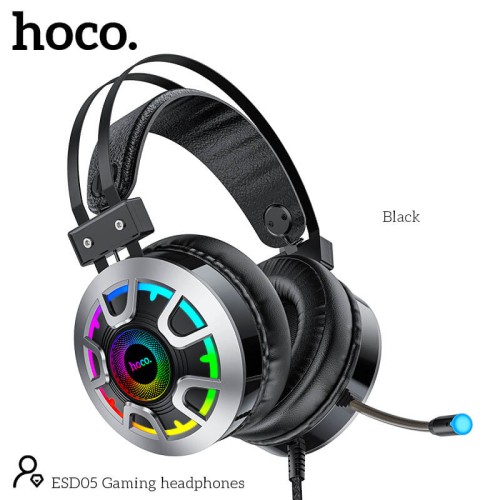 Навушники Hoco Gaming LED headphones Hi-Res ESD05 black