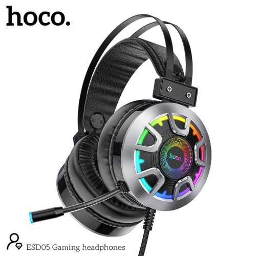 Навушники Hoco Gaming LED headphones Hi-Res ESD05 black