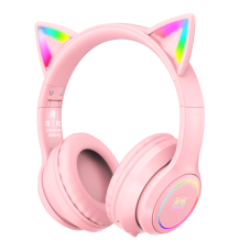 Навушники ONIKUMA Bluetooth Gaming CAT with LED B90 pink