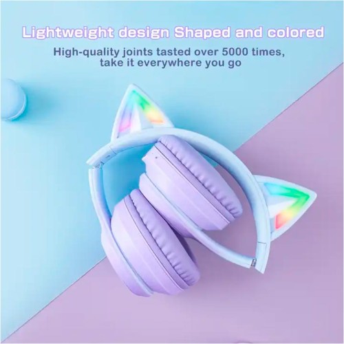 Навушники ONIKUMA Bluetooth Gaming CAT with LED B90 pink