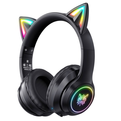 Навушники ONIKUMA Bluetooth Gaming CAT with LED B90 pink