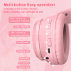 Навушники ONIKUMA Bluetooth Gaming CAT with LED B90 pink
