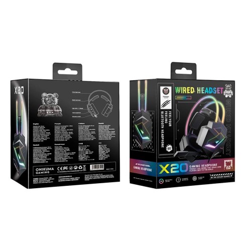 Навушники ONIKUMA Gaming with RGB LED X20 black