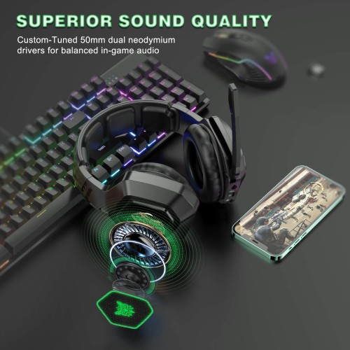 Навушники ONIKUMA Gaming with LED LED K10 2.4 G / 3.5 mm black