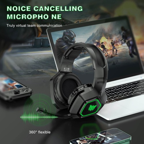 Навушники ONIKUMA Gaming with LED LED K10 2.4 G / 3.5 mm black