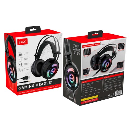 Навушники iPega Gaming with RGB LED PG-R008 |3.5mm, Noice Reduction| black