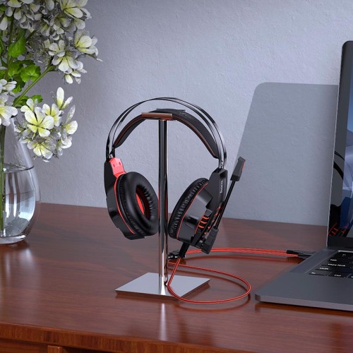Навушники HOCO gaming Cool tour  headphones LED W102 black-blue