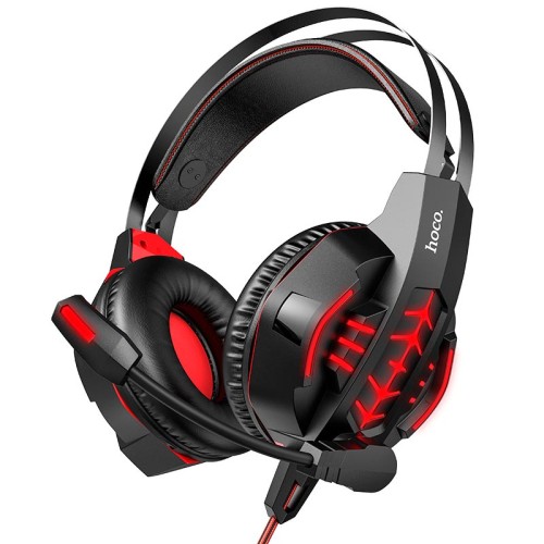 Навушники HOCO gaming Cool tour  headphones LED W102 black-blue