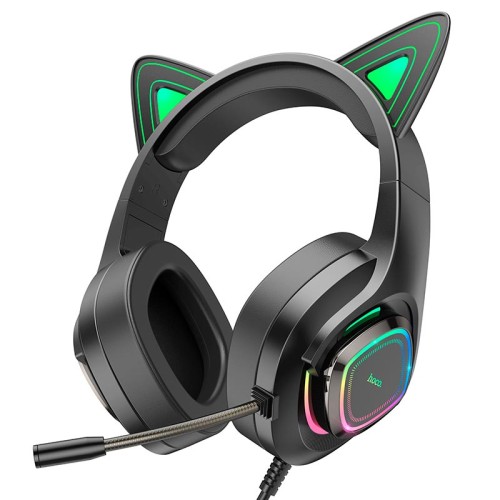 Навушники HOCO Cute cat luminous cat ear gaming headphones W107 elf