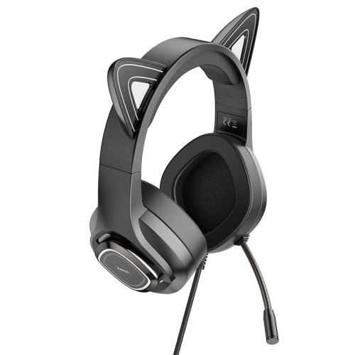 Навушники HOCO Cute cat luminous cat ear gaming headphones W107 elf