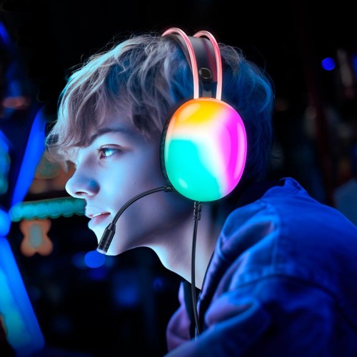 Навушники HOCO Rich gaming headphones W109 RGB |AUX+USB, 2m| black