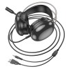 Навушники HOCO Rich gaming headphones W109 RGB |AUX+USB, 2m| black