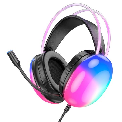 Навушники HOCO Rich gaming headphones W109 RGB |AUX+USB, 2m| black