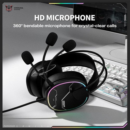 Навушники Onikuma wired gaming headphones X91 |3.5mm+USB, RGB| black