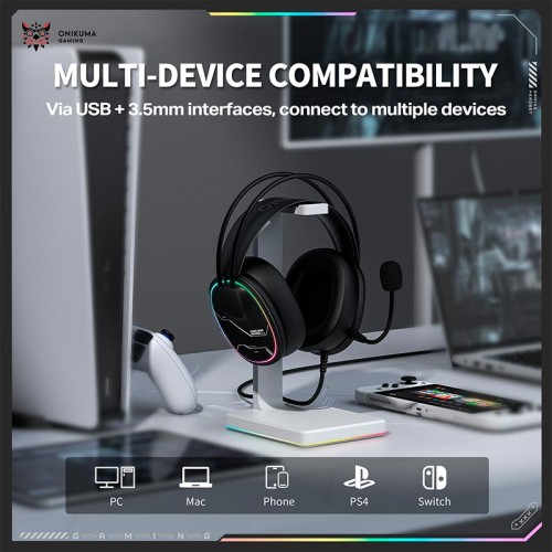 Навушники Onikuma wired gaming headphones X91 |3.5mm+USB, RGB| black