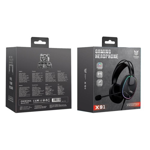 Навушники Onikuma wired gaming headphones X91 |3.5mm+USB, RGB| black
