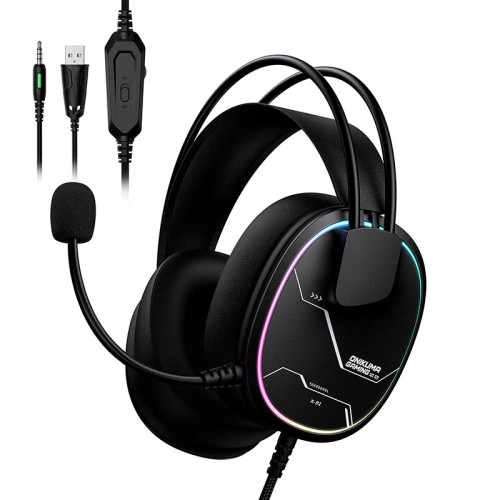 Навушники Onikuma wired gaming headphones X91 |3.5mm+USB, RGB| black