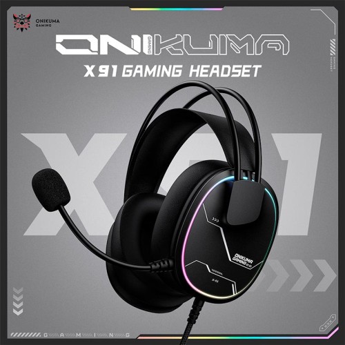 Навушники Onikuma wired gaming headphones X91 |3.5mm+USB, RGB| black