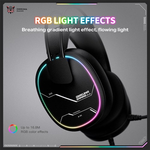 Навушники Onikuma wired gaming headphones X91 |3.5mm+USB, RGB| black