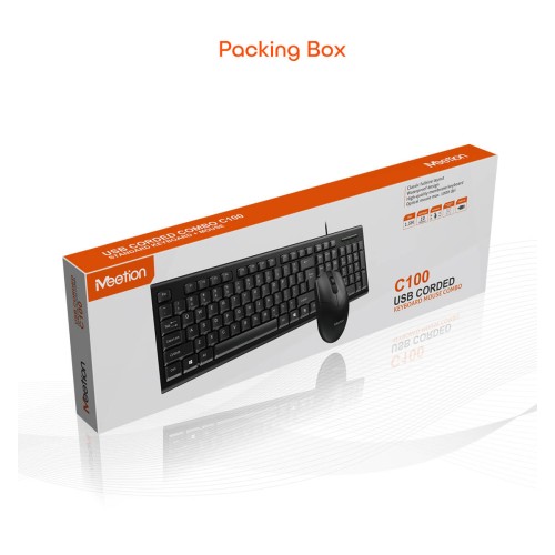 Набір Combo MEETION 2in1 Keyboard/Mouse USB Corded MT-C100 |RU/EN розгортка| black