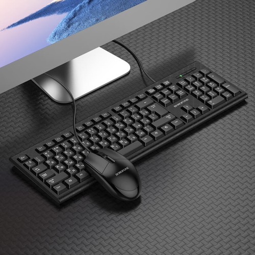 Набір office Combo BOROFONE Business keyboard and mouse set BG6 (Keyboard RU/ENG розгортка/Mouse) black