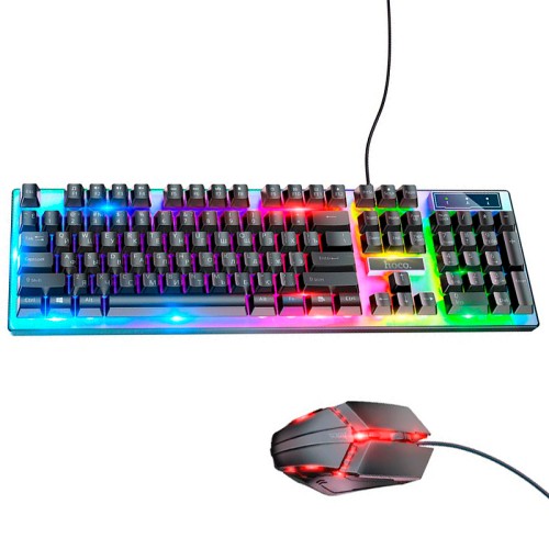 Набір Combo HOCO Luminous gaming keyboard and mouse set GM18 |Eng/ru розгортка| black