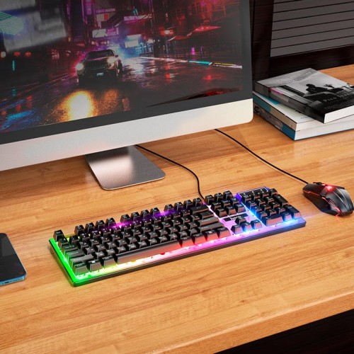 Набір Combo HOCO Luminous gaming keyboard and mouse set GM18 |Eng/ru розгортка| black
