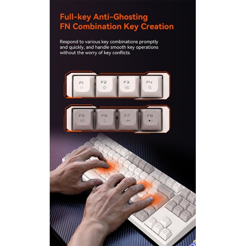 Ігрова клавіатура Meetion Tri-Mode RGB Backlit Mechanical Keyboard MK14 |BT5.0/2.4G/Wired| (Укр/рос/Англ розгортка) black