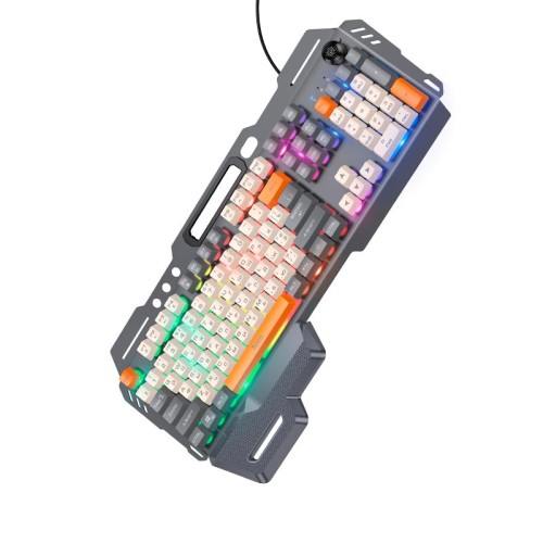 Клавіатура HOCO Wired metal cover gaming keyboard DI98 |RGB, 104 Keys| (UA/ru/EN розгортка) black