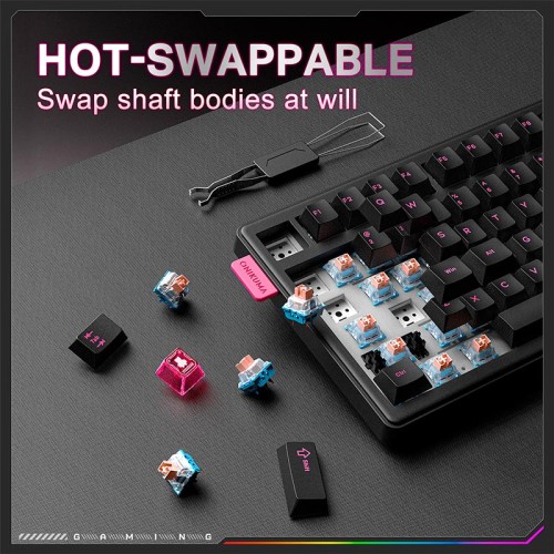 Клавіатура Onikuma Tri Mode Mechanical RGB gaming keyboard 81 Keys MT706 |2.4G/BT/Type-C, ENG Layout black