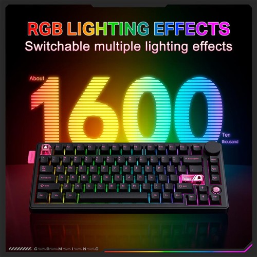Клавіатура Onikuma Tri Mode Mechanical RGB gaming keyboard 81 Keys MT706 |2.4G/BT/Type-C, ENG Layout white