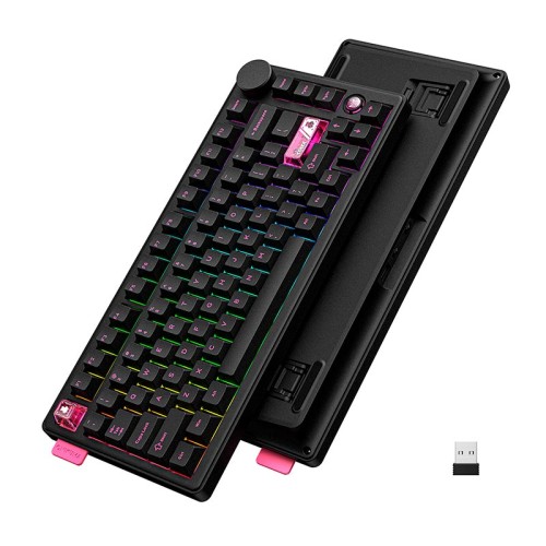 Клавіатура Onikuma Tri Mode Mechanical RGB gaming keyboard 81 Keys MT706 |2.4G/BT/Type-C, ENG Layout white