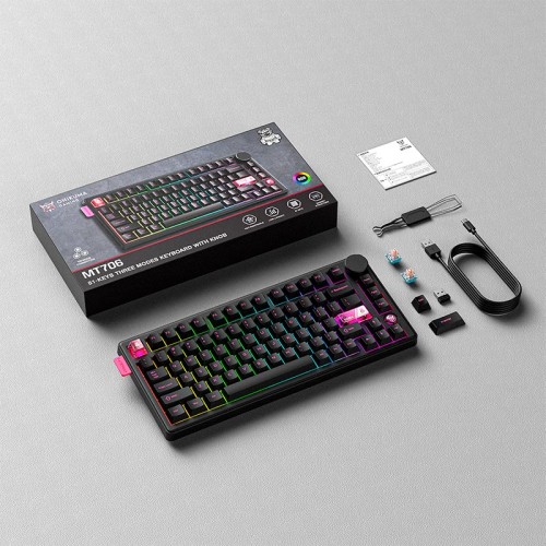 Клавіатура Onikuma Tri Mode Mechanical RGB gaming keyboard 81 Keys MT706 |2.4G/BT/Type-C, ENG Layout white