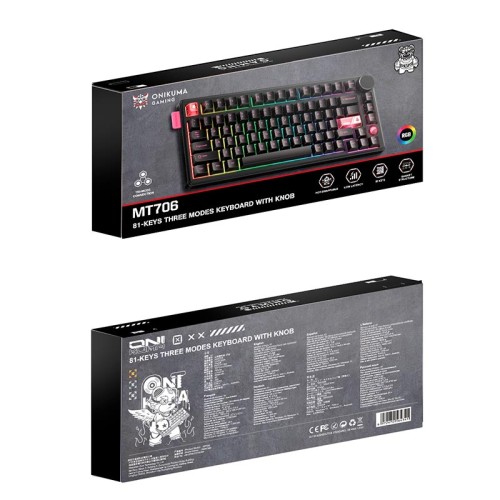 Клавіатура Onikuma Tri Mode Mechanical RGB gaming keyboard 81 Keys MT706 |2.4G/BT/Type-C, ENG Layout white