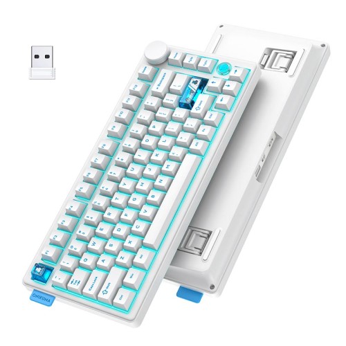 Клавіатура Onikuma Tri Mode Mechanical RGB gaming keyboard 81 Keys MT706 |2.4G/BT/Type-C, ENG Layout white