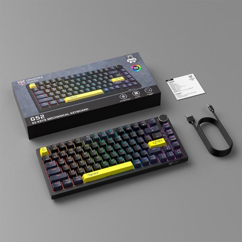 Клавіатура Onikuma Type-C With RGB Wired Mechanical Keyboard 82 Keys G52 |ENG Layouts| black
