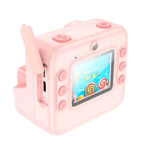 Дитяча цифрова фото-відео камера HOCO Dual lens children printing camera DV200 |2" ips screen| pink