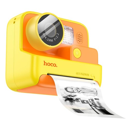 Дитяча цифрова фото-відео камера HOCO Dual lens children printing camera DV200 |2" ips screen| yellow