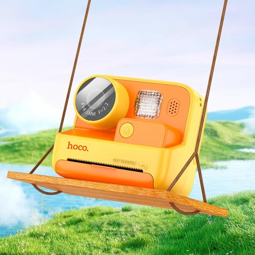 Дитяча цифрова фото-відео камера HOCO Dual lens children printing camera DV200 |2" ips screen| yellow