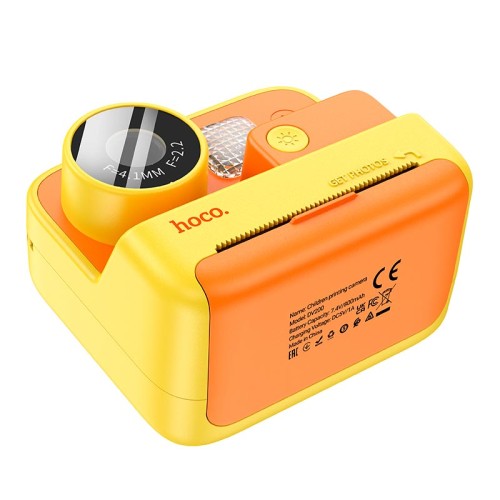 Дитяча цифрова фото-відео камера HOCO Dual lens children printing camera DV200 |2" ips screen| yellow